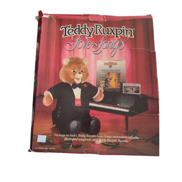Vintage 80s Teddy Ruxpin Love Songs Tuxedo Outfit Book and Cassette Nostalgia - Picture 1 of 8